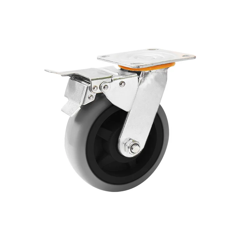 

1 Pcs 6-inch Heavy-duty Anti-static Caster Gray TPR Rubber Wheel For Smooth And Quiet Cart Movement