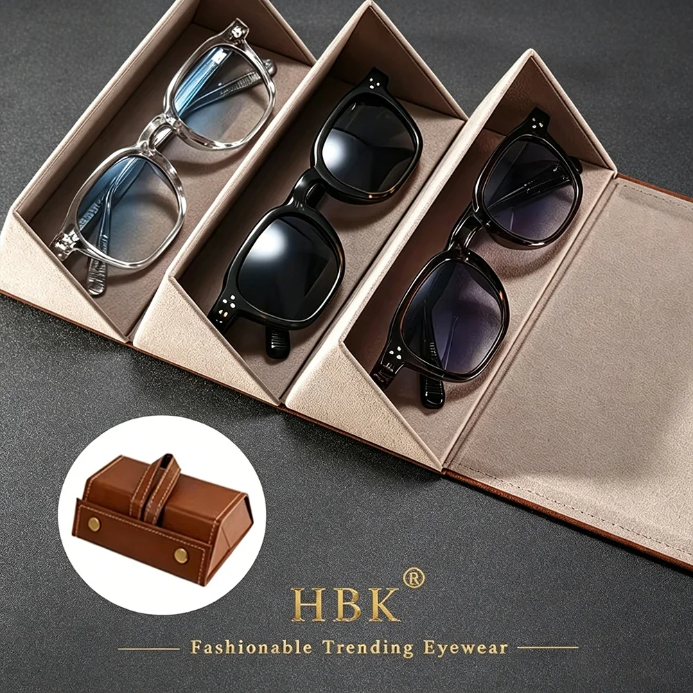 1/3 Pcs Wholesale HBK Sunglasses 3 Slots Sunglasses Organizer Foldable Travel Sunglasses Case Multi Pair Glasses Case Bulk