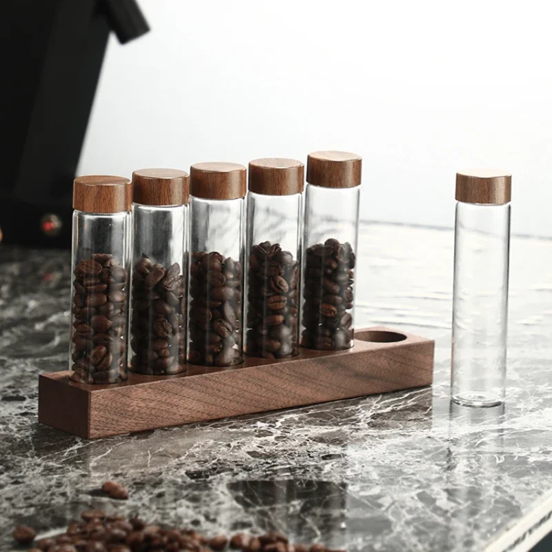 Single Tube Storage Espresso Tools Glass Test Tube Display Stand Coffee Bar Accessories Coffee Bean Dispensing Bottle Sealed Jar