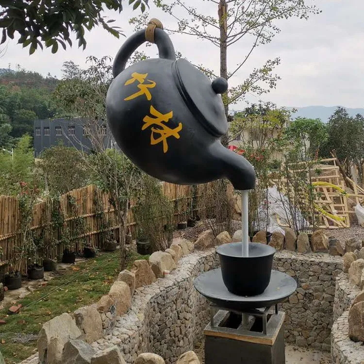 FRP sky pot flowing water ornament courtyard outdoor landscape large fountain