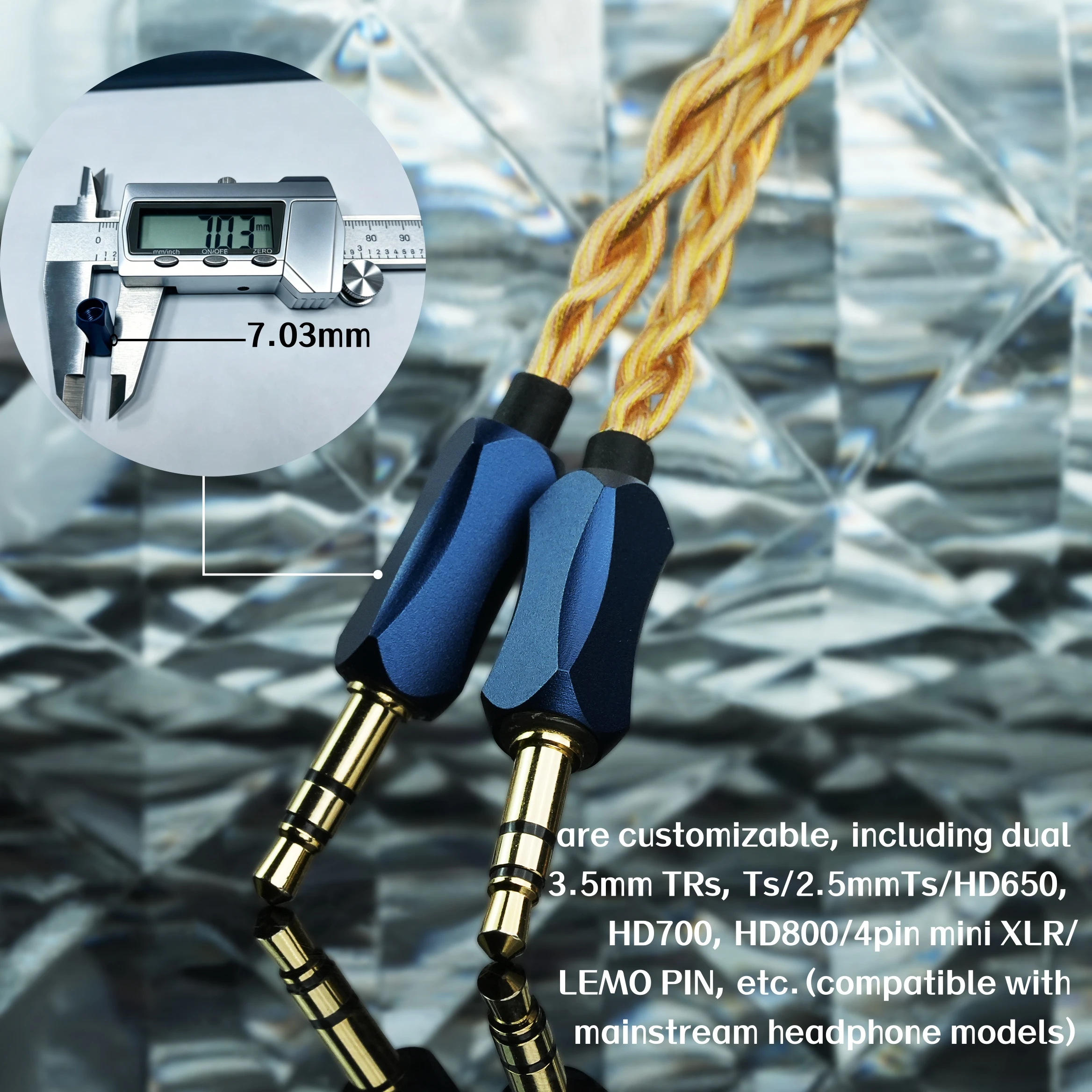 Hedacabl HD-12 Dual 3,5mm auf 4,4mm/XLR Symmetrisches Kabel, Kompatibel mit HD600/650, Hifiman, Crosser und Anderen Kopfhörermodellen – Detail 4