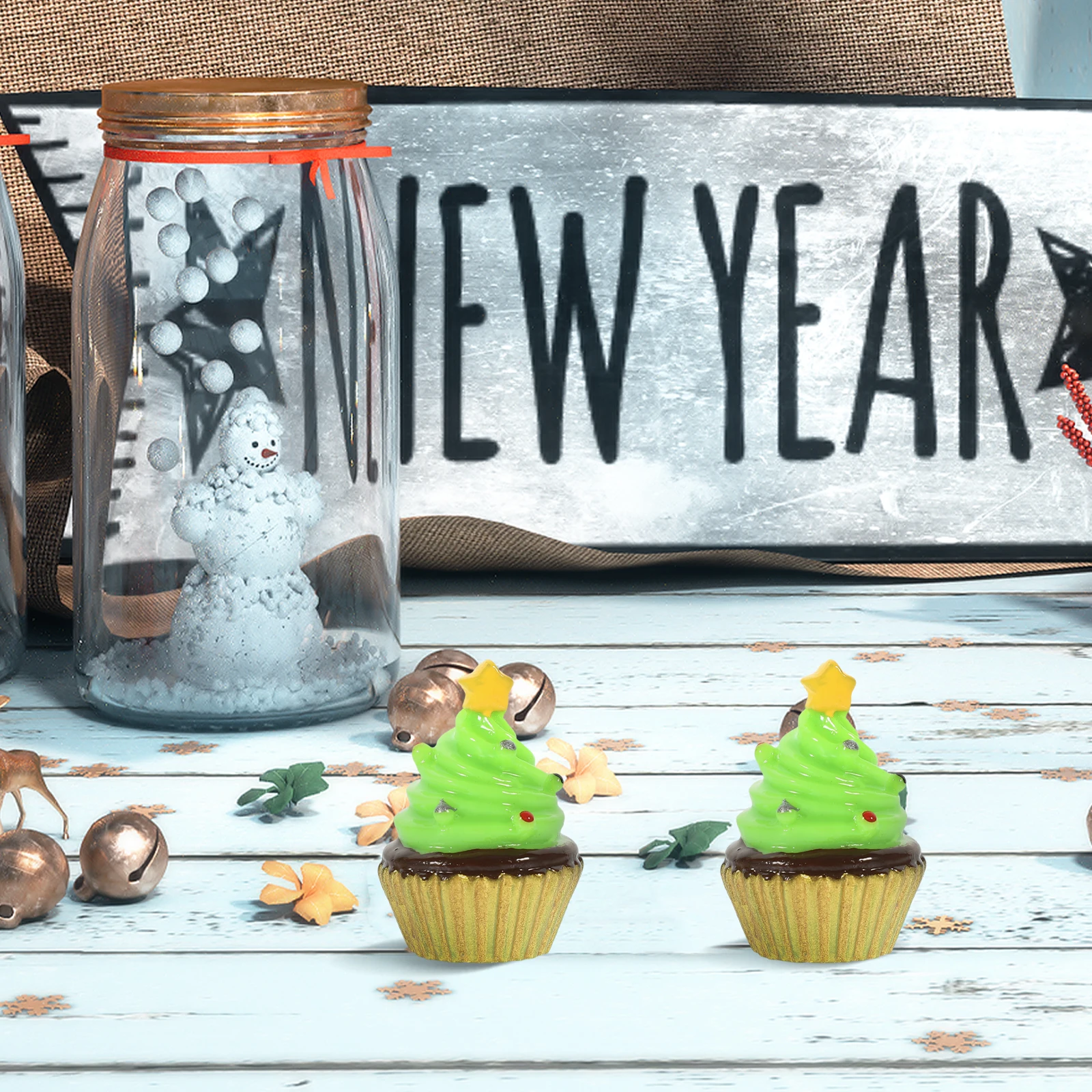 10Pcs Cake Models Photo Props Lifelike Faux Tree Decorations Tabletop Decorations Home Kitchen Bar Coffee