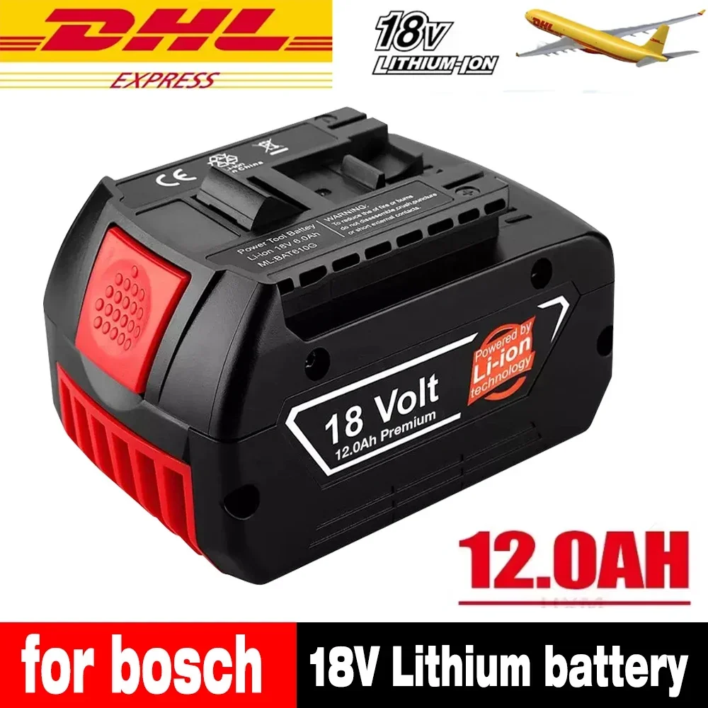 

✅BAT610G+AL1820CV for Bosch professional 18V 12.0AH Li-ion battery replacement with LED & for Bosch quick charger 14.4V-18V
