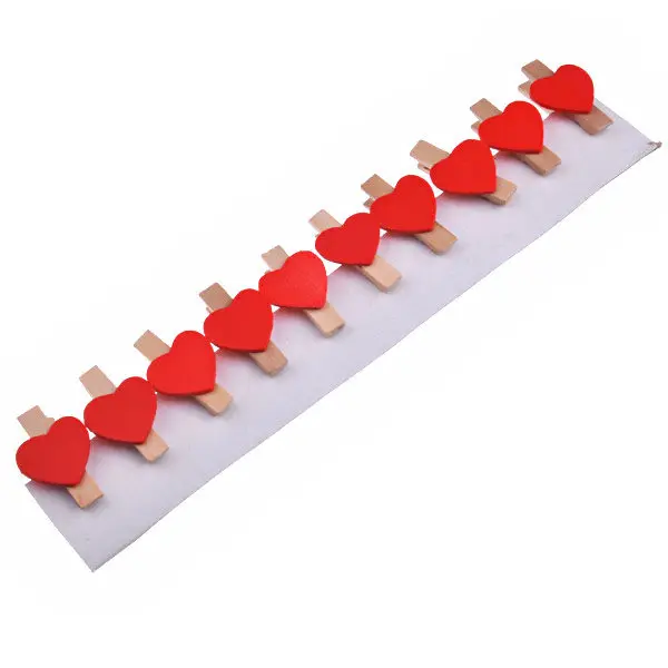 Mini Heart Wooden Paper Towel Clips, 10pcs Napkin Holder for Kitchen & Dining Room Decor - view 4