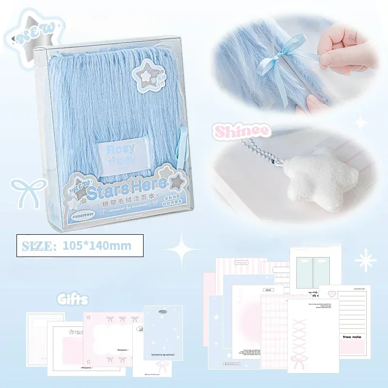 Plush Photocard Album with Pendant DIY Hair Style 3 Inch Kpop Photocard Book Fluffy Photo Binder 40 Pockets for Creative Gifts