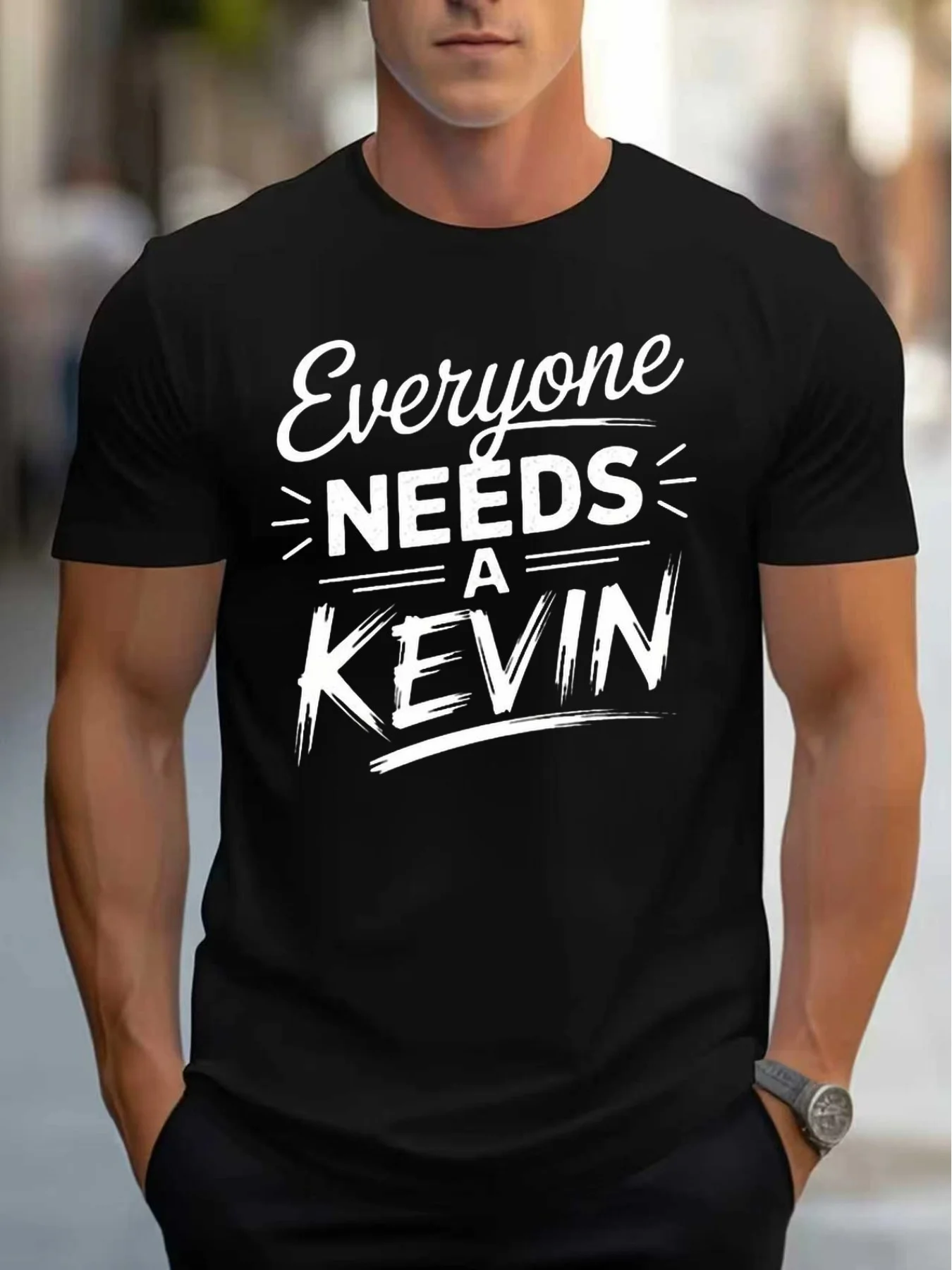 Casual Style Men's T-Shirt Everyone Needs a Kevin Graphic Design, Suitable for Everyday Wear and Summer Outfits, Is the Perfect Gift for Friends and Family 03