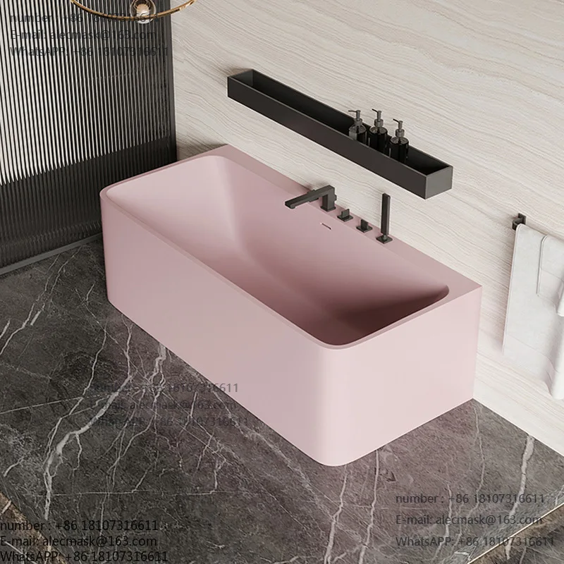 

Free-standing artificial stone household bathtub Rectangle hotel B & B Internet celebrity integrated bathtub Adult bathtub