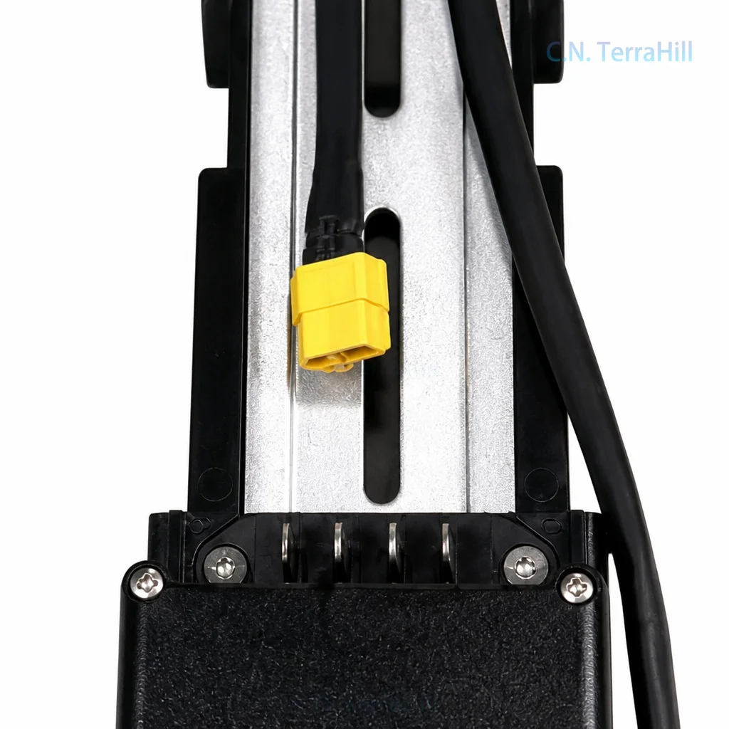 Electric Bike Battery Base Mounting Plate Bracket with 4-Pin Rail XT60 Connector for OUXI V8