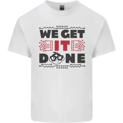 We Get It Done Lustig Tecky It Professionell Herren Baumwolle T-Shirt