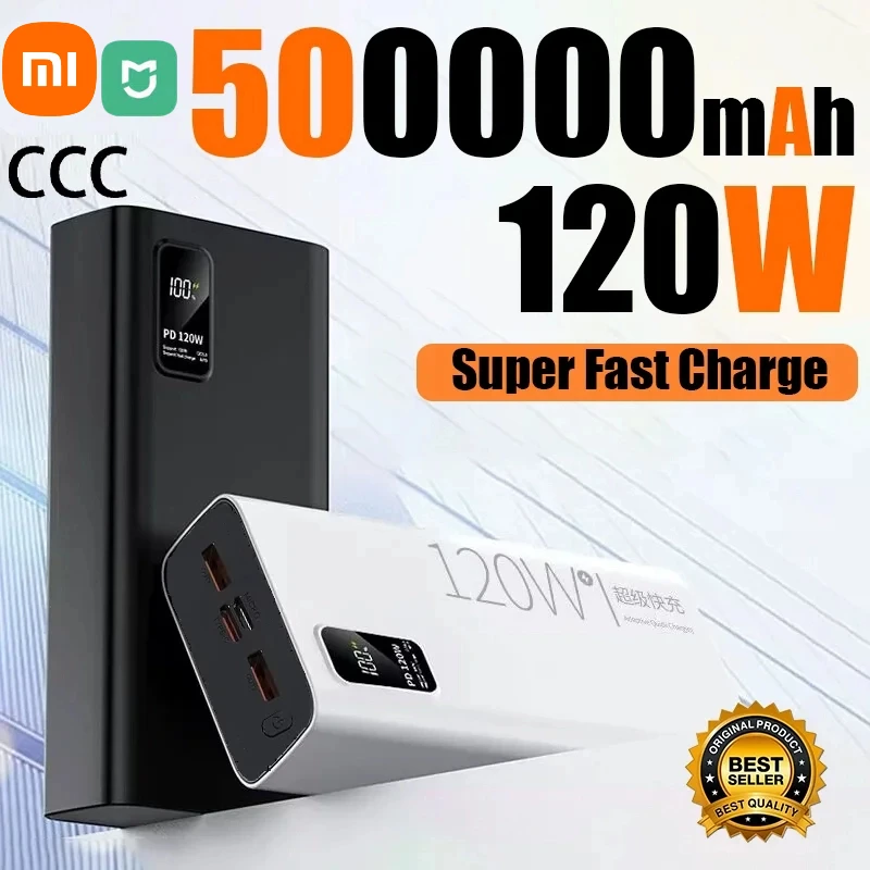 Xiaomi Mijia 120W Power Bank 200000mAh High Capacity Fast Charging Portable Battery Charger For iPhone Samsung Huawei Hot