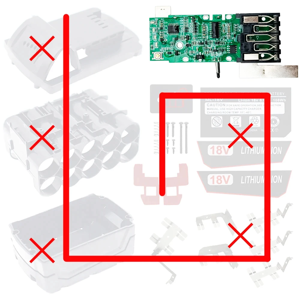 Dla M18 PCB płytka zabezpieczająca przed ładowaniem dla Milwaukee 18V 3Ah 4Ah 5Ah 6Ah akumulator litowo-jonowy płytka drukowana płyta główna 48-11-1811 — zdjęcie produktu 2