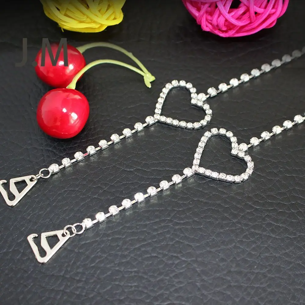 

Shoulder Prom Bridal Rhinestone Bra Straps Heart Shaped 1 Pair