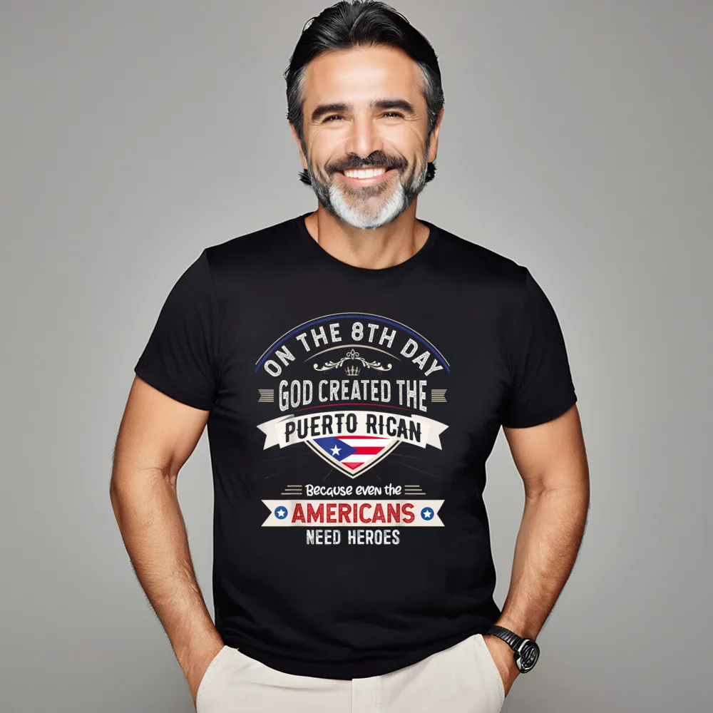 

Special Men T-shirts Puerto Rican Shirt Funny National Print Tops Tees 100% Cotton Short Sleeve Slogan T-shirts Round Neck