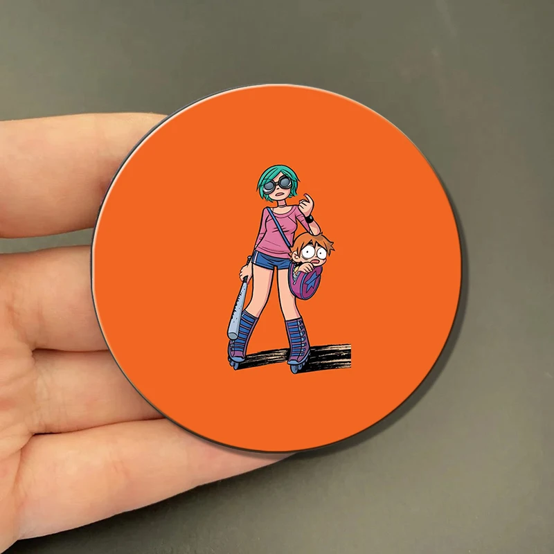 58MM Anime Cartoon Figures Scott Pilgrim Takes Off Wallace Ramona Brooch Badge Fashion Button Pins Backpack Clothes Decoration