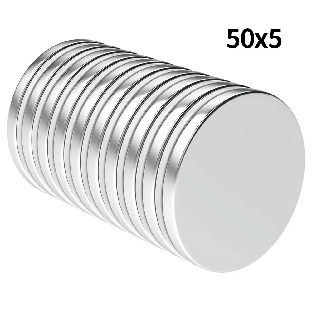 

50x5mm N35 Super Strong Neodymium Magnet Round NdfeB Powerful Permanent Magnetic imanes Refrigerator Magnets 50*5
