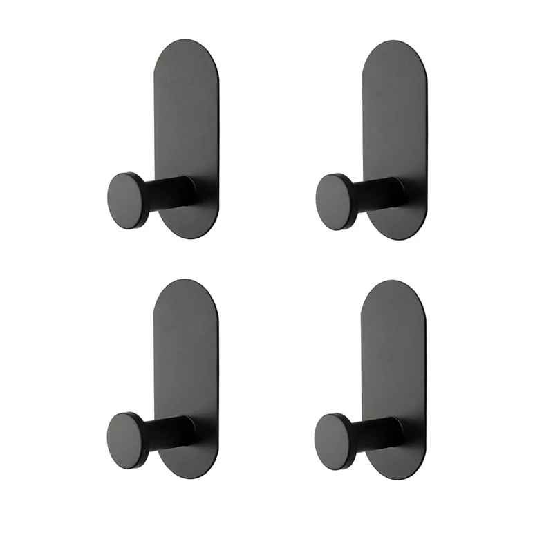 4 Pack Heavy Duty Adhesive Towel/Robe Hooks Waterproof Stainless Steel Shower Hooks For Bathroom, Kitchen And Office