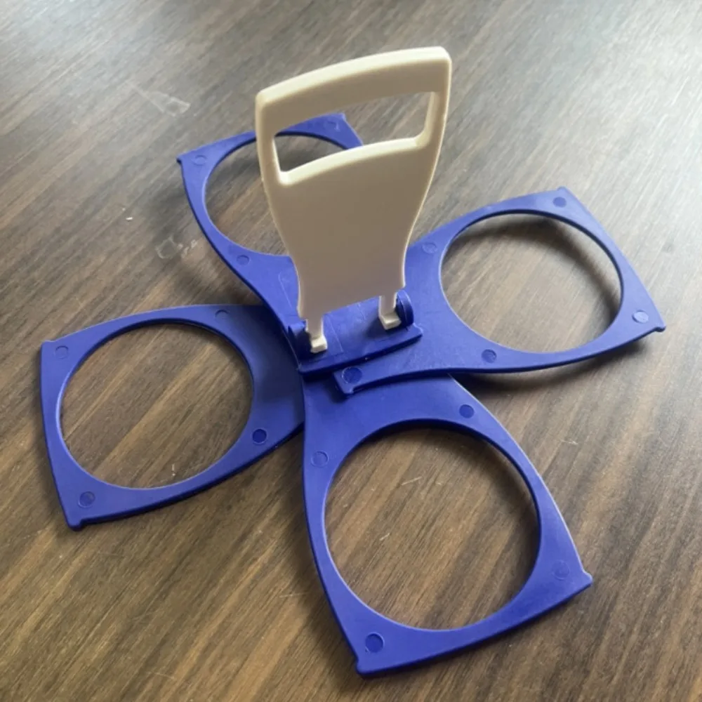 Unique Plastic Foldable Cup Holder Anti Scalding Rotating Carousel Drink Carrier 4-Cups Cup Carrier Camping