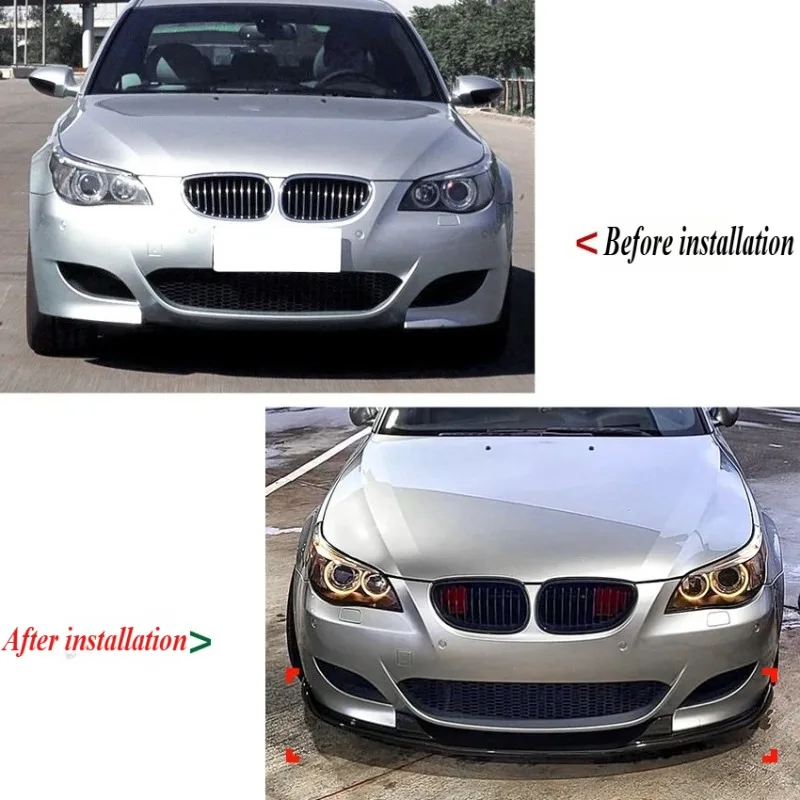 لسيارات BMW 5 Series E60 E61 2005-2010 M Sport Style الجبهة حافة مصد السيارة المفسد جودة عالية مباشرة تناسب التصميم الخارجي ترقية أجزاء