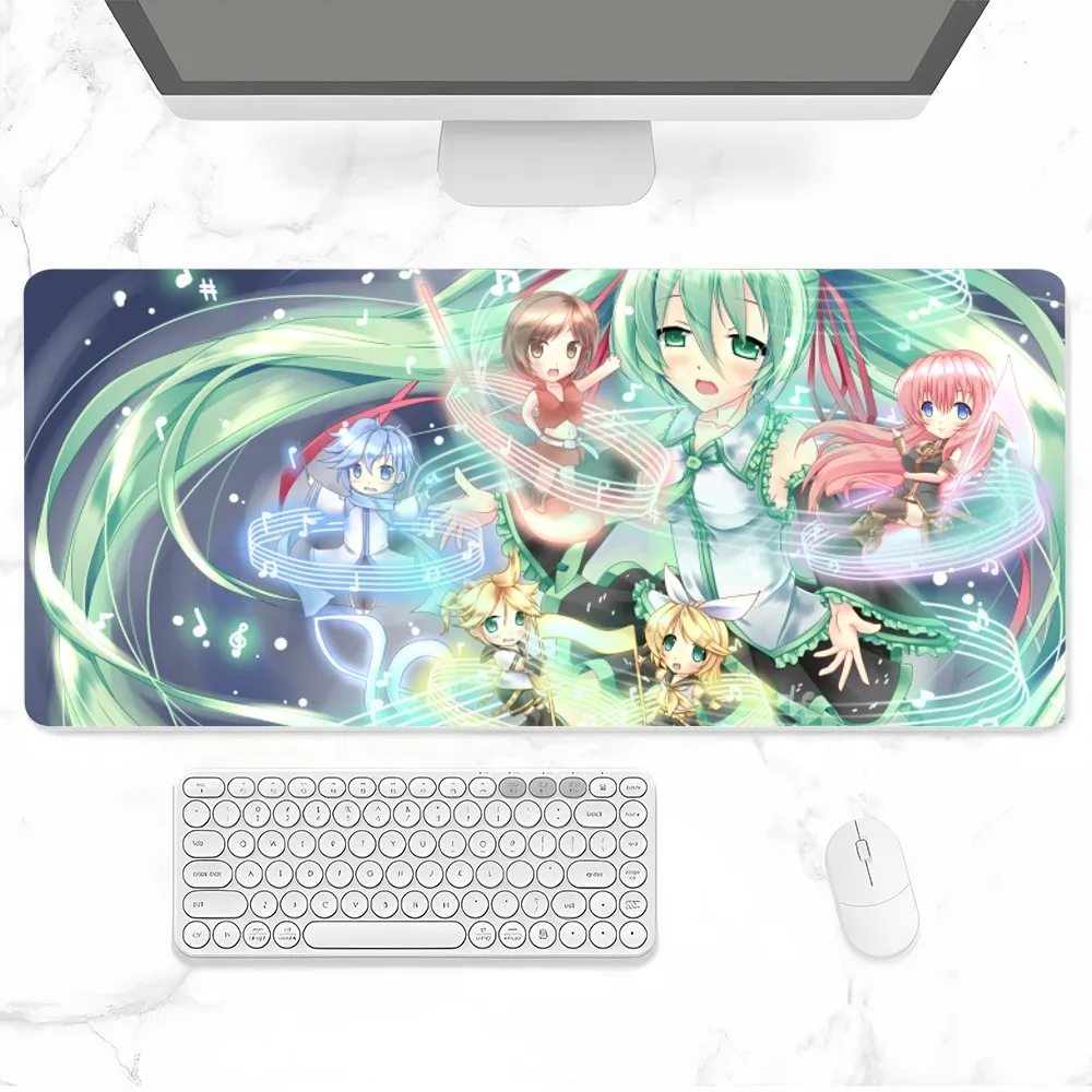 H-Hatsunes Anime M-Miku Mouse Pad Gamer Pc Gaming Accessories Rubber Mat XXL Deskmat Mats Keyboard Cabinet Mause Laptops