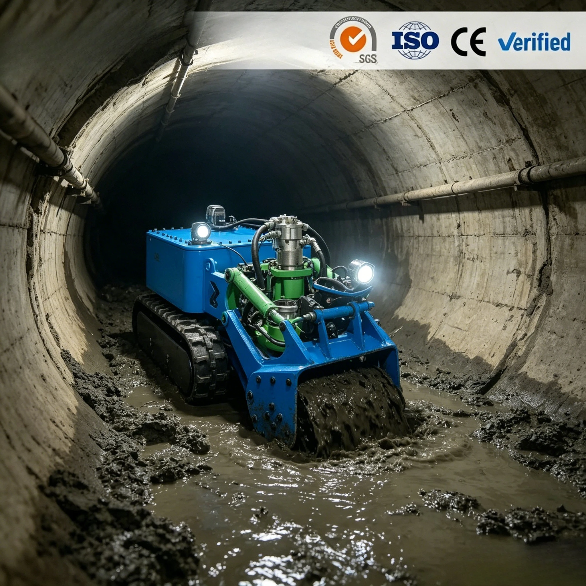 Remote Control Dredging Robot Submersible Underwater Cleaner IP68 for Pool Silt Sediment Sludge Removal Customized