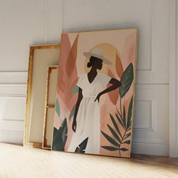 Modern Native African Women Fashion Portrait Wall Art Prints Canvas Painting Poster Living Room Home Decor