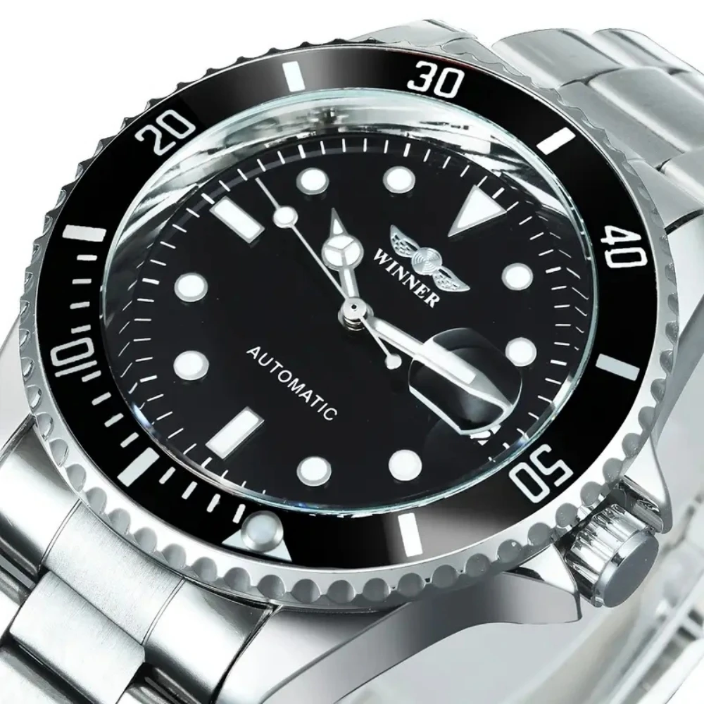 Men's Automatic Mechanical Watch Waterproof Stainless Steel Strap Wristwatch Calendar Luminous Casual Watches for Men image 6