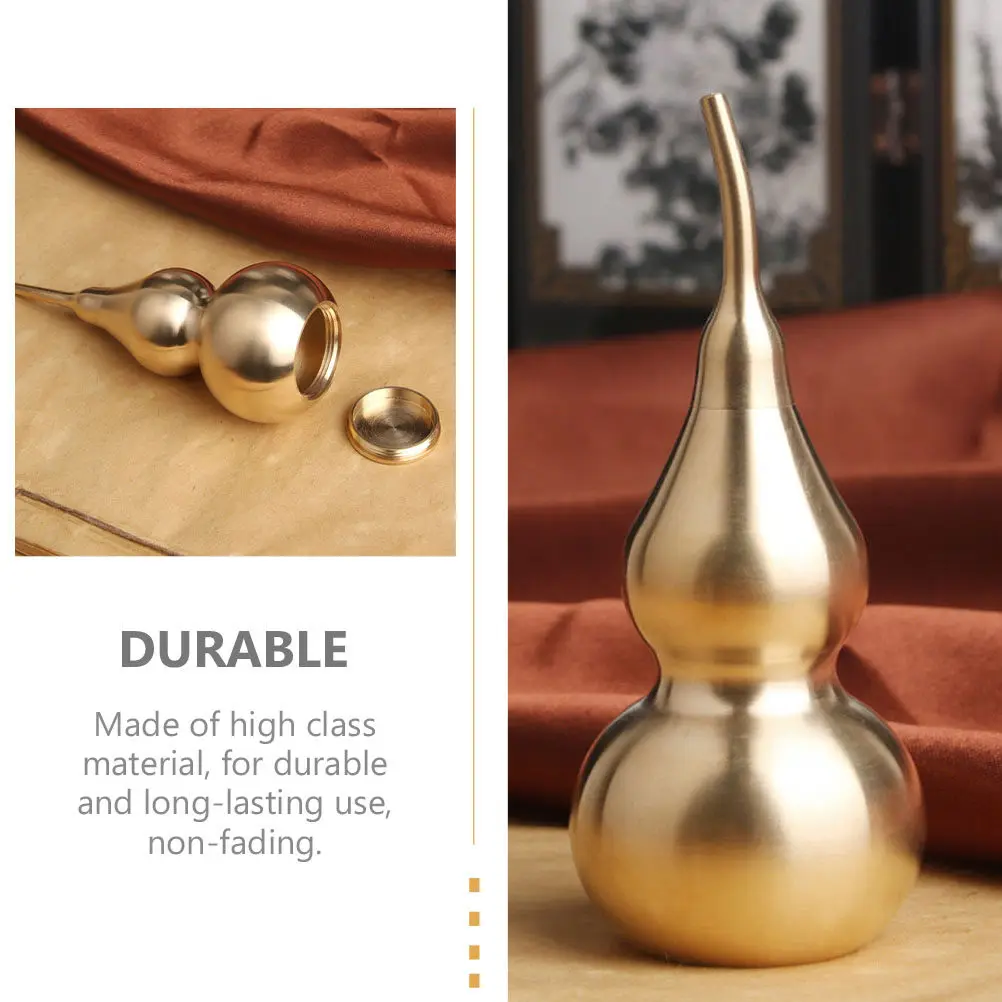1Pcs Premium Copper Gourd Adorn Unique Desktop Decoration for Living Room Office Exquisite Craft Detail Retro Metal Decor