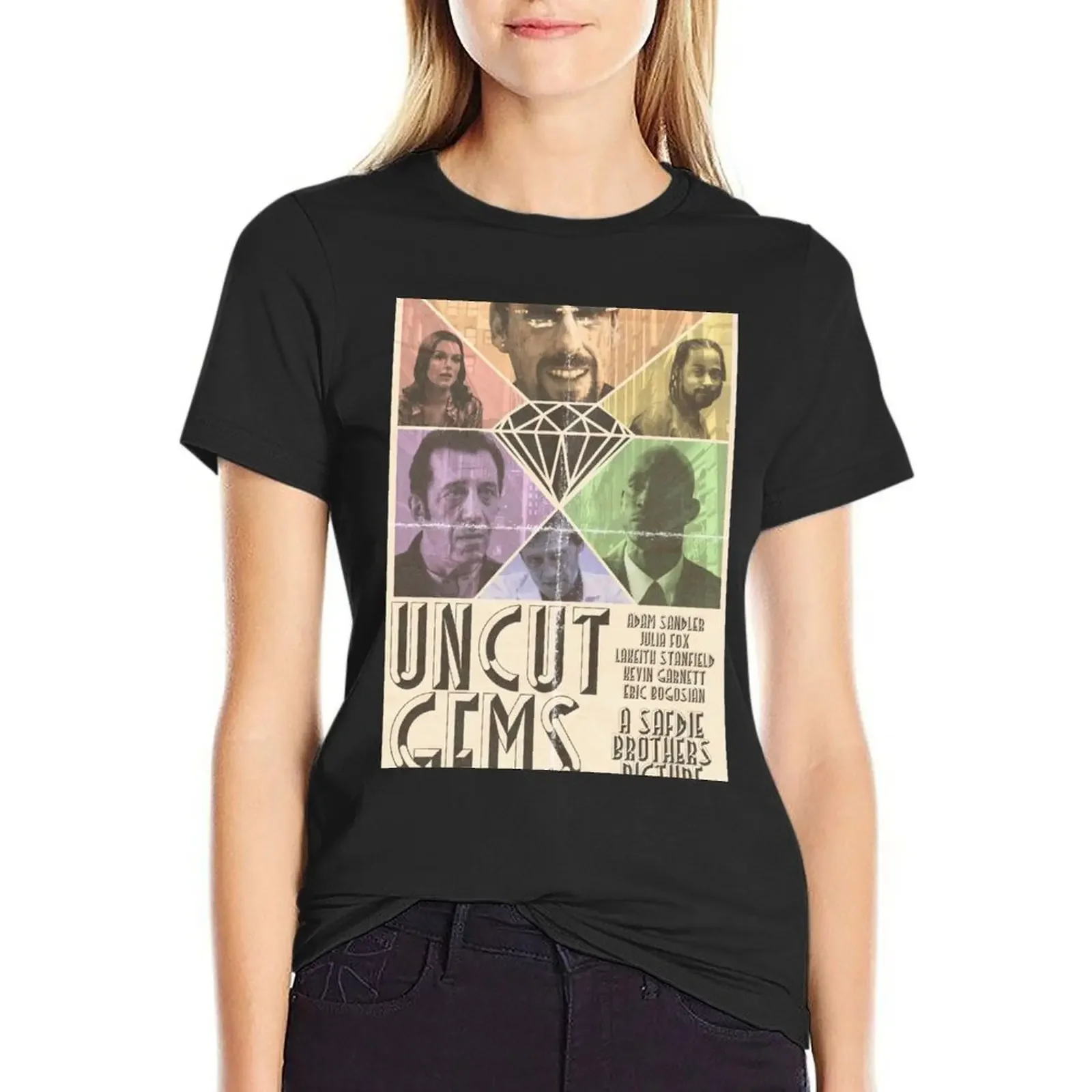 

Not Uncut Gems retro 1970’s poster T-Shirt korean fashion animal prinfor sweat new edition Women's summer blouses 2025