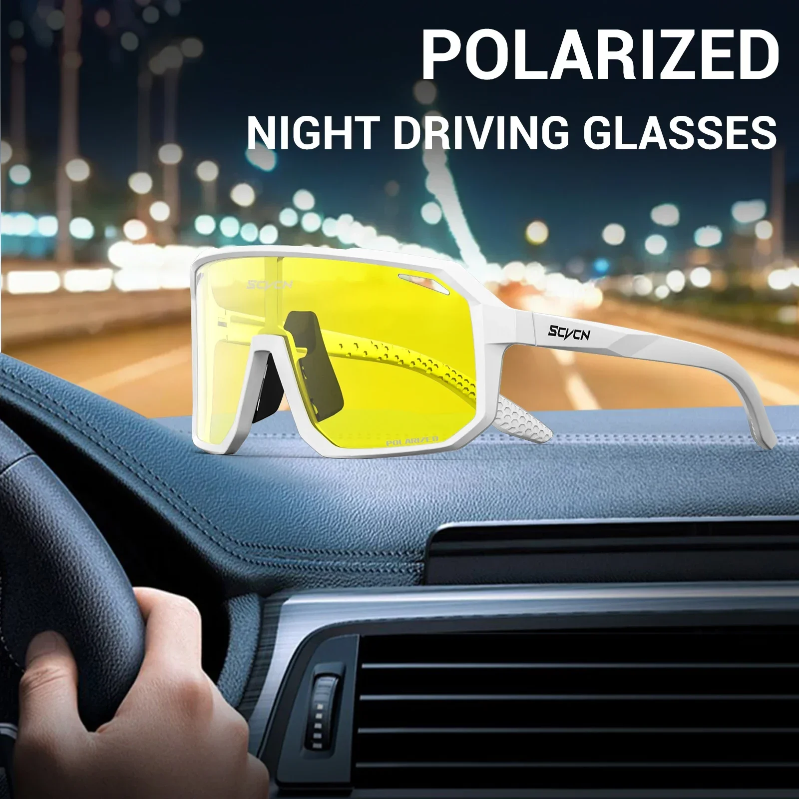 Scvcn Nacht Fahren Gläser Männer Auto Tag Und Nacht Polarisierte Anti-Glare Objektiv Motorrad Fahrrad Fahrer UV400 Radfahren Sonnenbrille