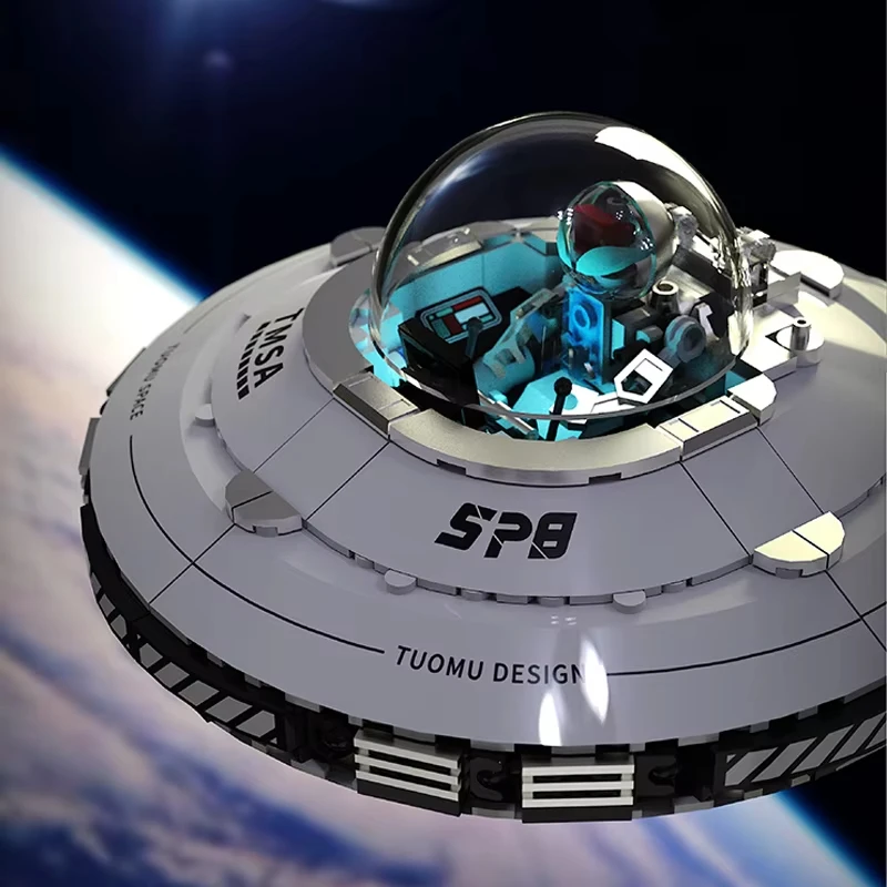 Caliente 601 Uds MOC espacio técnico UFO nave espacial bloques de construcción nave espacial ladrillos modelo montaje DIY juguetes para niños regalo de cumpleaños