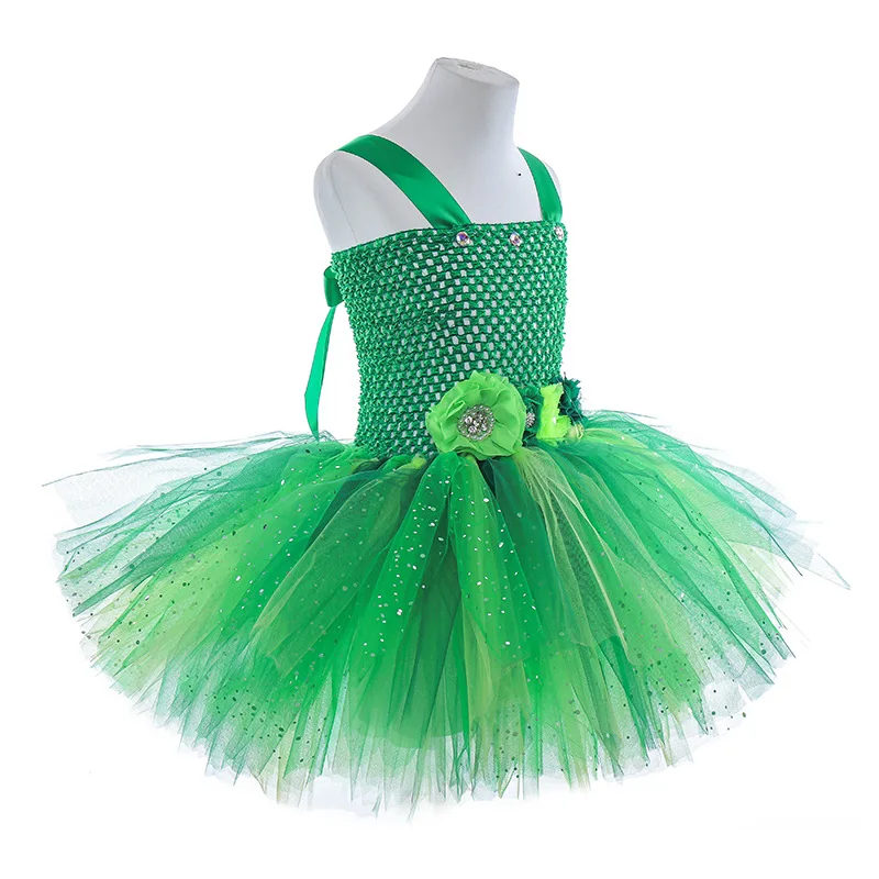 Tinker Bell Tutu Dress Kid Girls Princess Fairy Costume with Light Princess Costumes Cosplay Carnival Halloween Party Dress