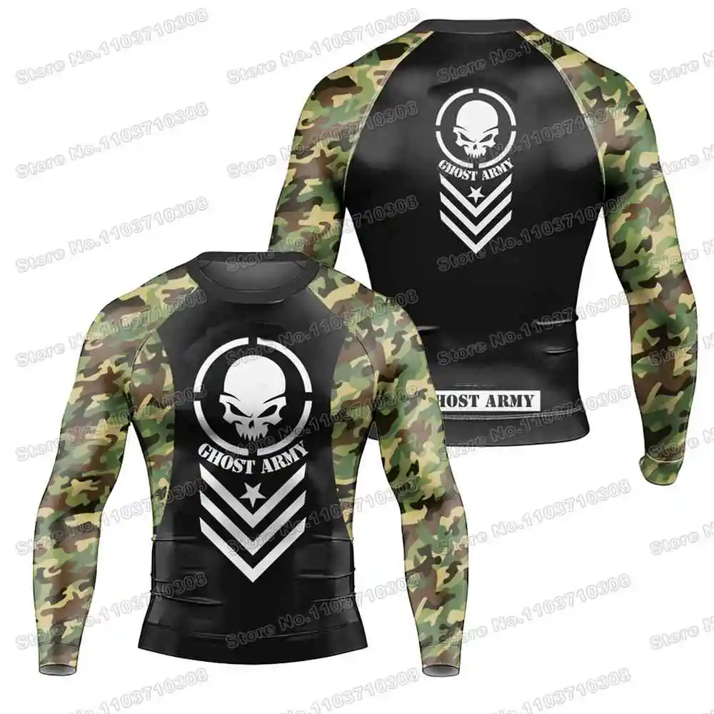 26th Army Camo Rash Guards Surfing Jersey Beach Trousers Swimwear Diving Gym Long sleeves MMA BJJ Men Jiu Jitsu Fitness Sets