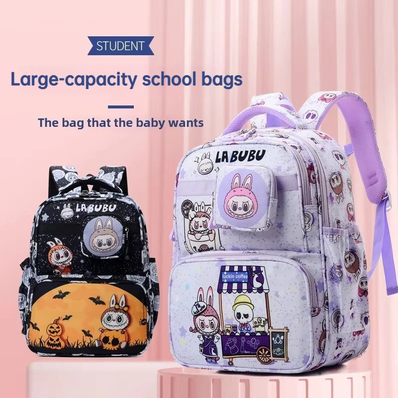 

LABUBU Cartoon School Bag High Quality Student Campus School Bag Kids Gift Cute Backpack Multifunctional Backpack Birthday Gift