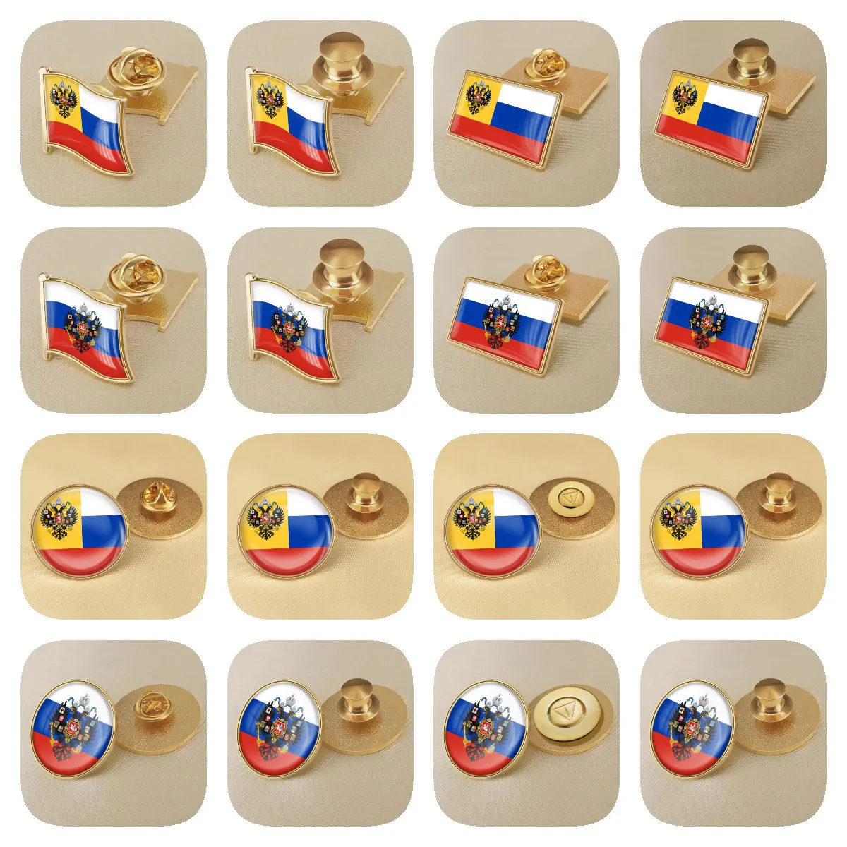 Russia Russian Empire God Save the Tsar Flag Brooch Badges Lapel Pins