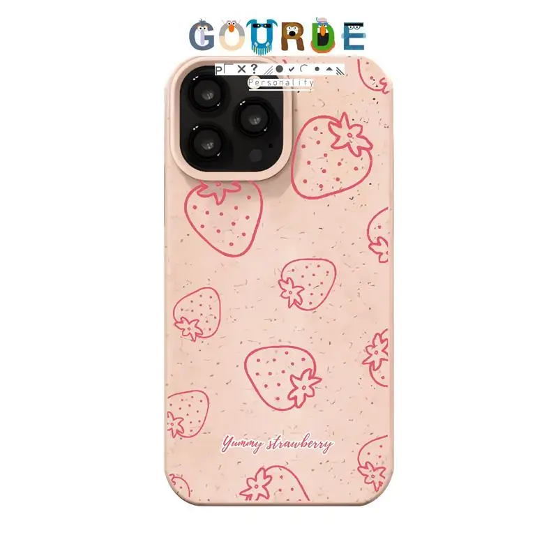 

Gourde Simple Strawberry Pear patterns Phone Case for Iphone 16 15 14 12 13 11 Pro Max IP 7 8 Plus Iphon X XS XR Xs Max