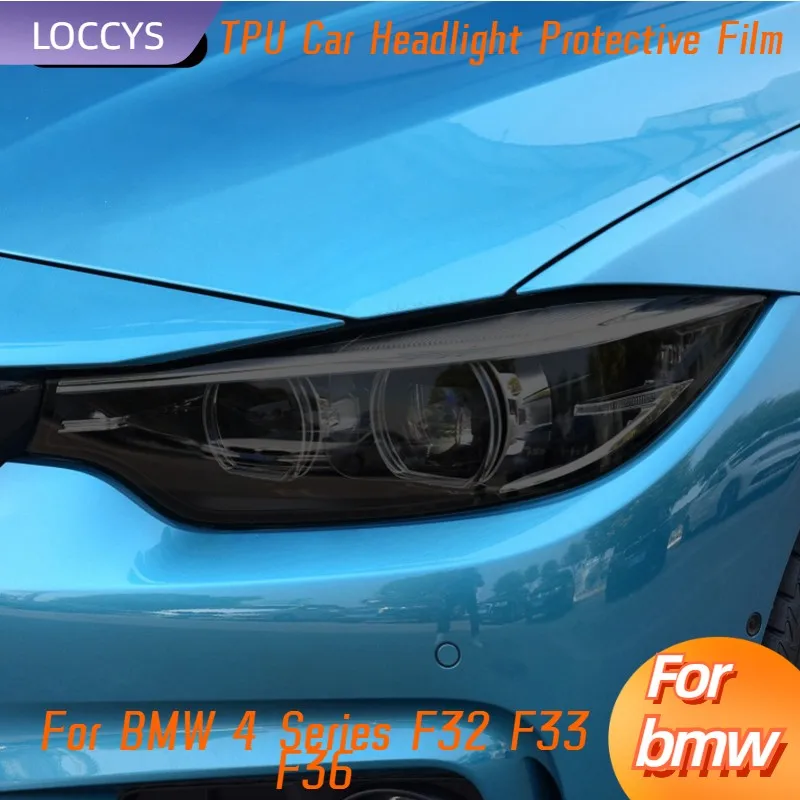 For BMW 4 Series F32 F33 F36 Car Headlight Tint Black Protective Film Vinyl Protection Transparent TPU Sticker Accessories