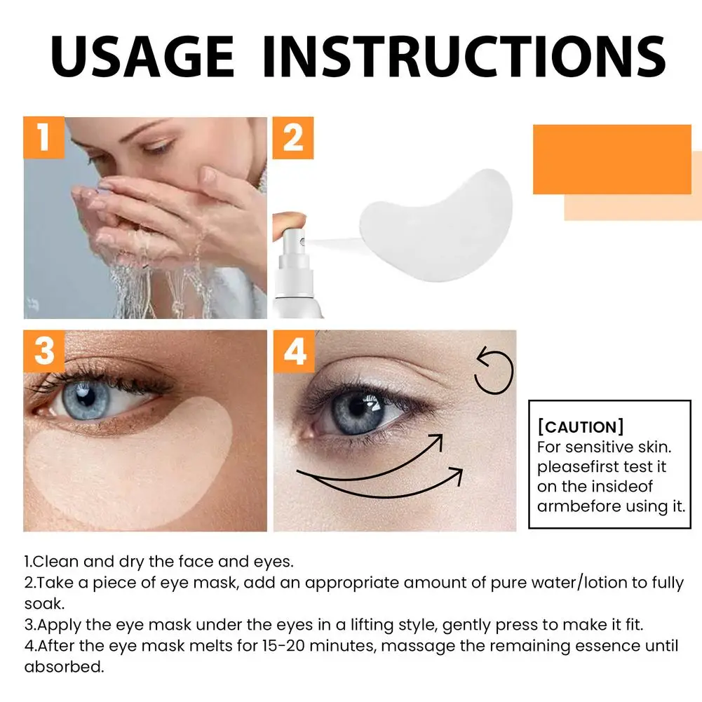 Masque pour les yeux au collagène soluble dans l'eau, patch pour les yeux, élimine les poches foncées, soins de la peau, R2K9