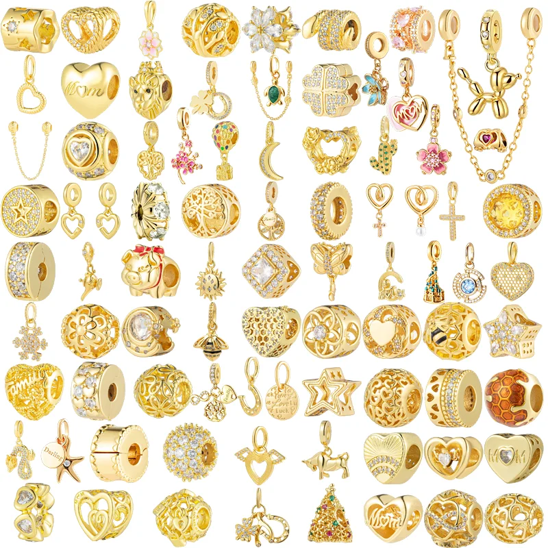 

Горячая новинка 2026: Золоченые европейские шармы-бусины, разнообразные стили, подвески для самостоятельного изготовления украшений, модные разделительные бусины для женских украшений, подарок для создания украшений