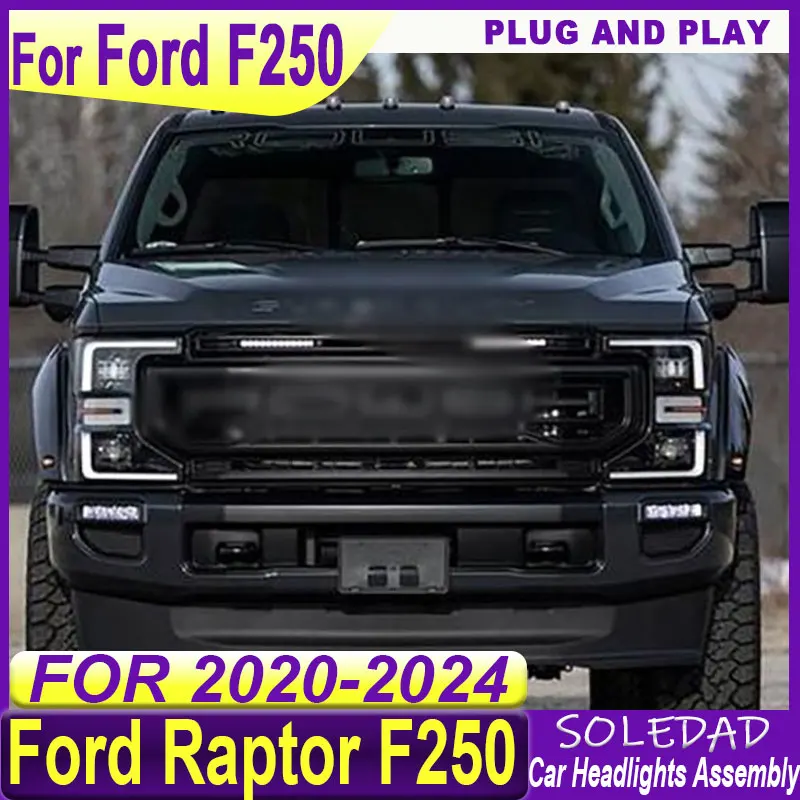 Car headlights For Ford F250 Super Duty 2020 2021 2022 2023 2024 LED Headlight LED DRL Projector Lens Dynamic Accessories