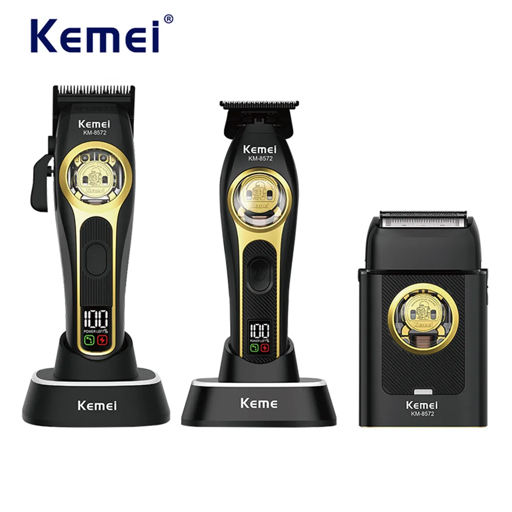 Kemei 8572 Hair Cutting Machine Full Set High Quality Hair Clippers Professioal 10000 Rpm Original Clippers And Trimmers Set