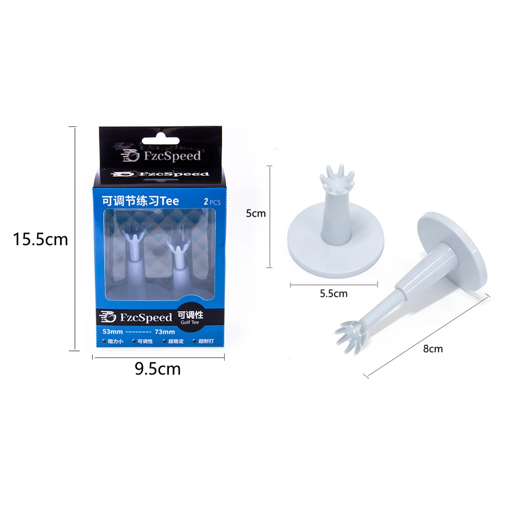 2er-Set verstellbare Golf-Tees mit weichem Golfballhalter, selbststehend, aus Kunststoff, höhenverstellbar, für Golfübungen – Detail 8