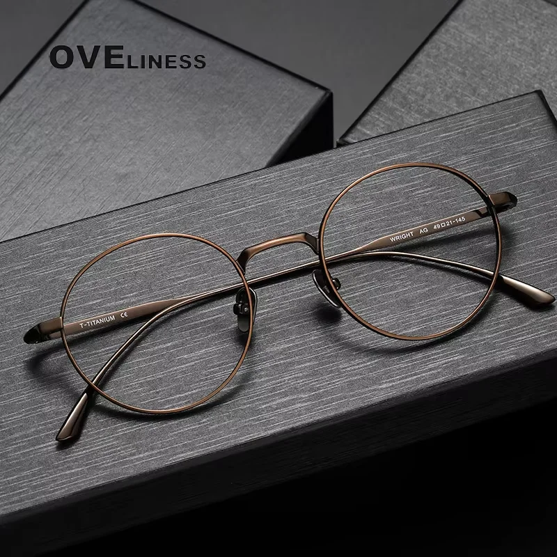 Vintage Pure Titanium Eyeglasses Frame Men 2025 New Ultra Light Glasses Frame Women Luxury Brand Eyewear