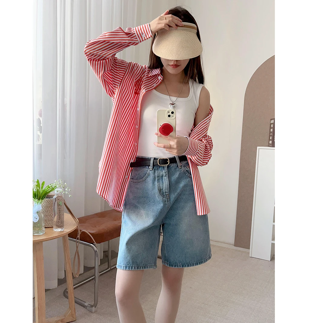 Cseta Regata Fena de Aodão Puro com Decote em U, Alta Elasticidade, Estilo Curto, Roupa Interior com Alça Fixa