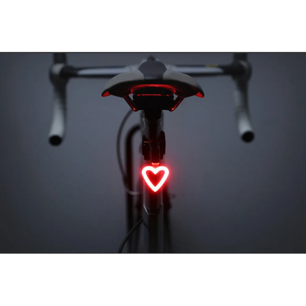 

Heart Shape LED Bike Taillight USB Rechargeable Rear Light Cycling Safety Flashlight 5 Modes Strap Bike Taillight