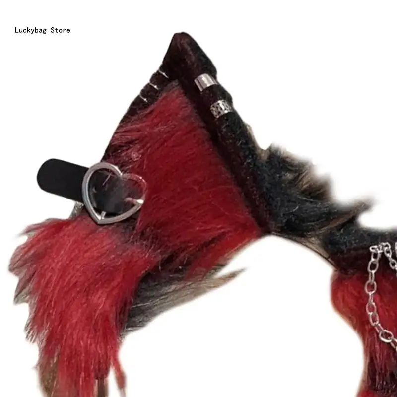 

Performances Wolf Ear Headband Carnivals Party Plush Headpiece Movie Enthusiasts Party Cosplay Anime Props Unisex