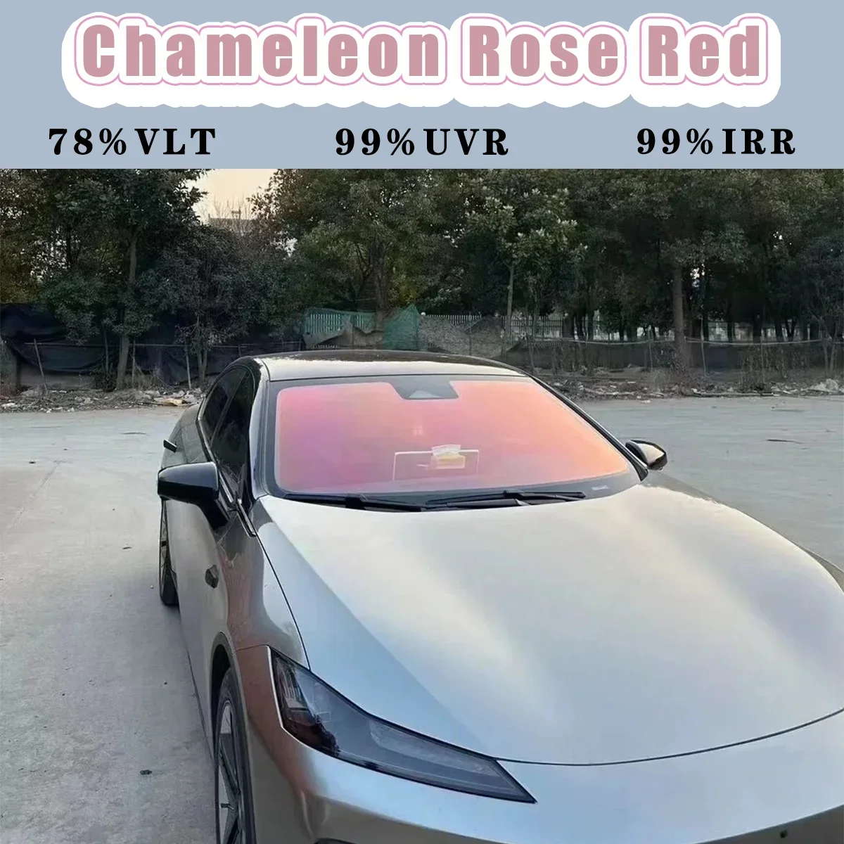 Chameleon Rose Red 78% VLT High Definition Window Tint Film High Insulation Windshield Tint Chameleon Tint Film For Car Window