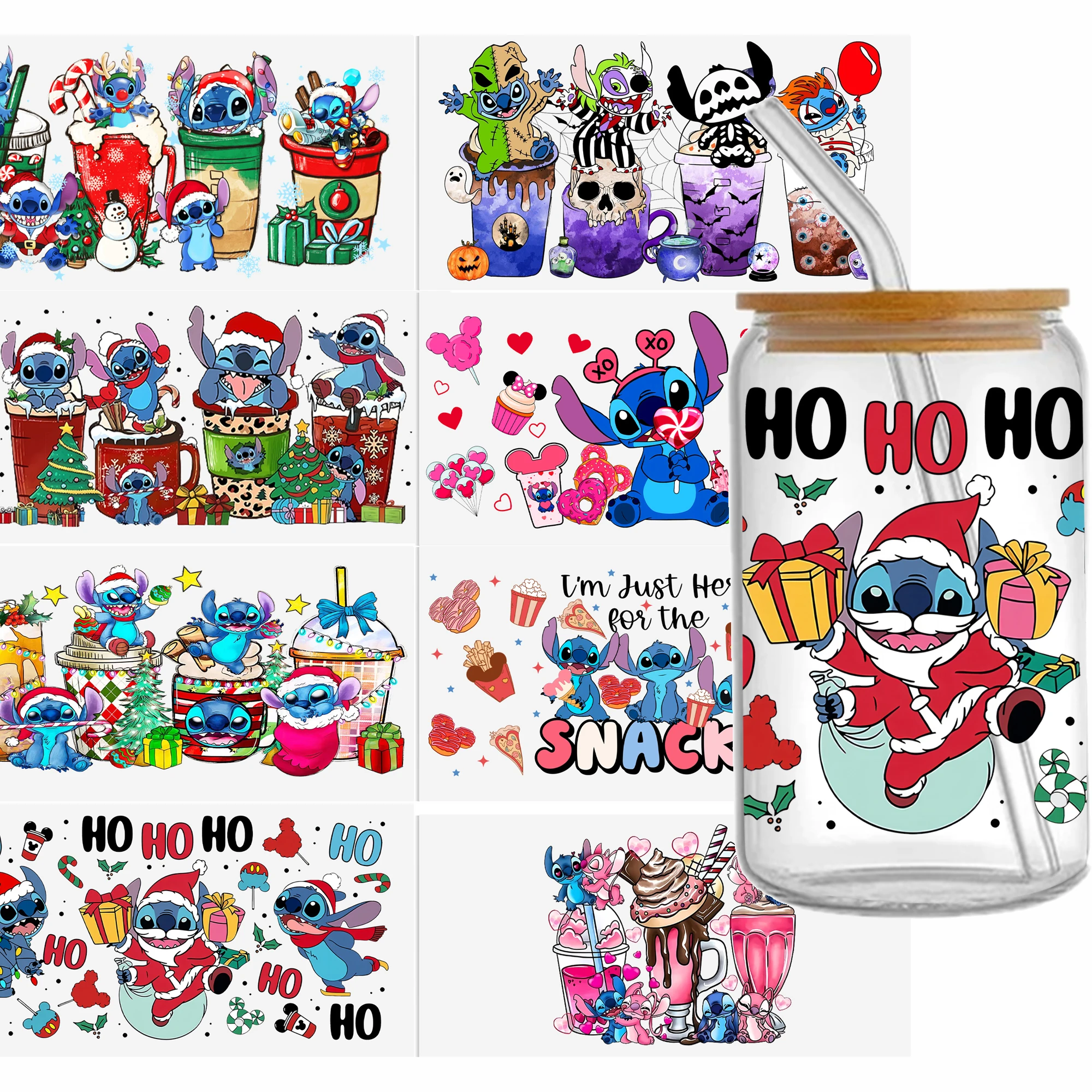 

Personalize Disney Stitch UV DTF Sticker For Cups Wrap Transfer Sticker Custom Labels DIY Logo Self-adhesive
