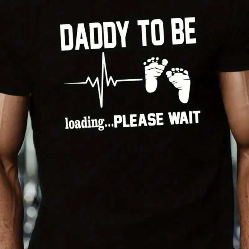 

Удобная мужская футболка с круглым вырезом DADDY TO BE Letter Top