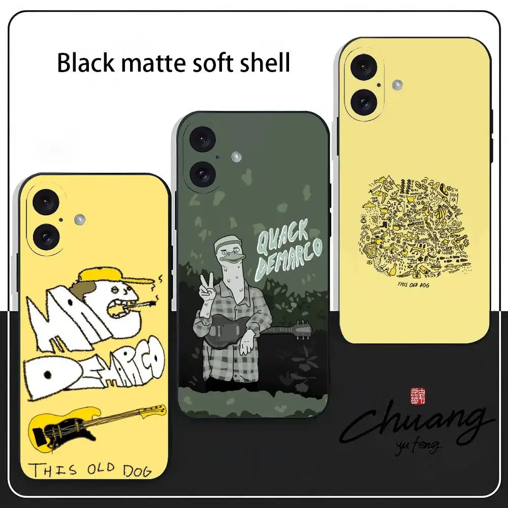 

M-Mac Demarco Singer Phone Case Stylish black matte TPU case for 11-16. Anti-slip and wear-resistant