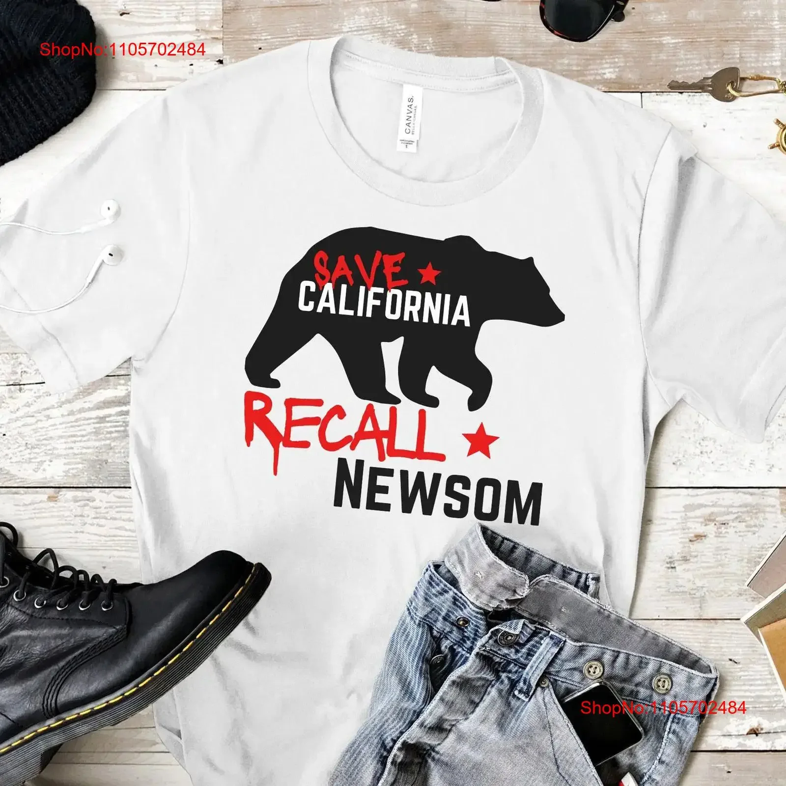California Funny Republican T Shirt Recall Newsom Save Anti Gavin Patriotic Conservative Crewneck vintage Washed Breathable